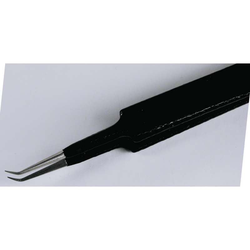 ESD-Safe Style 5BB-SA Stainless Steel Anti-Magnetic Tweezers with 30° Bent Extra Fine Point Tips, 4-5/8"